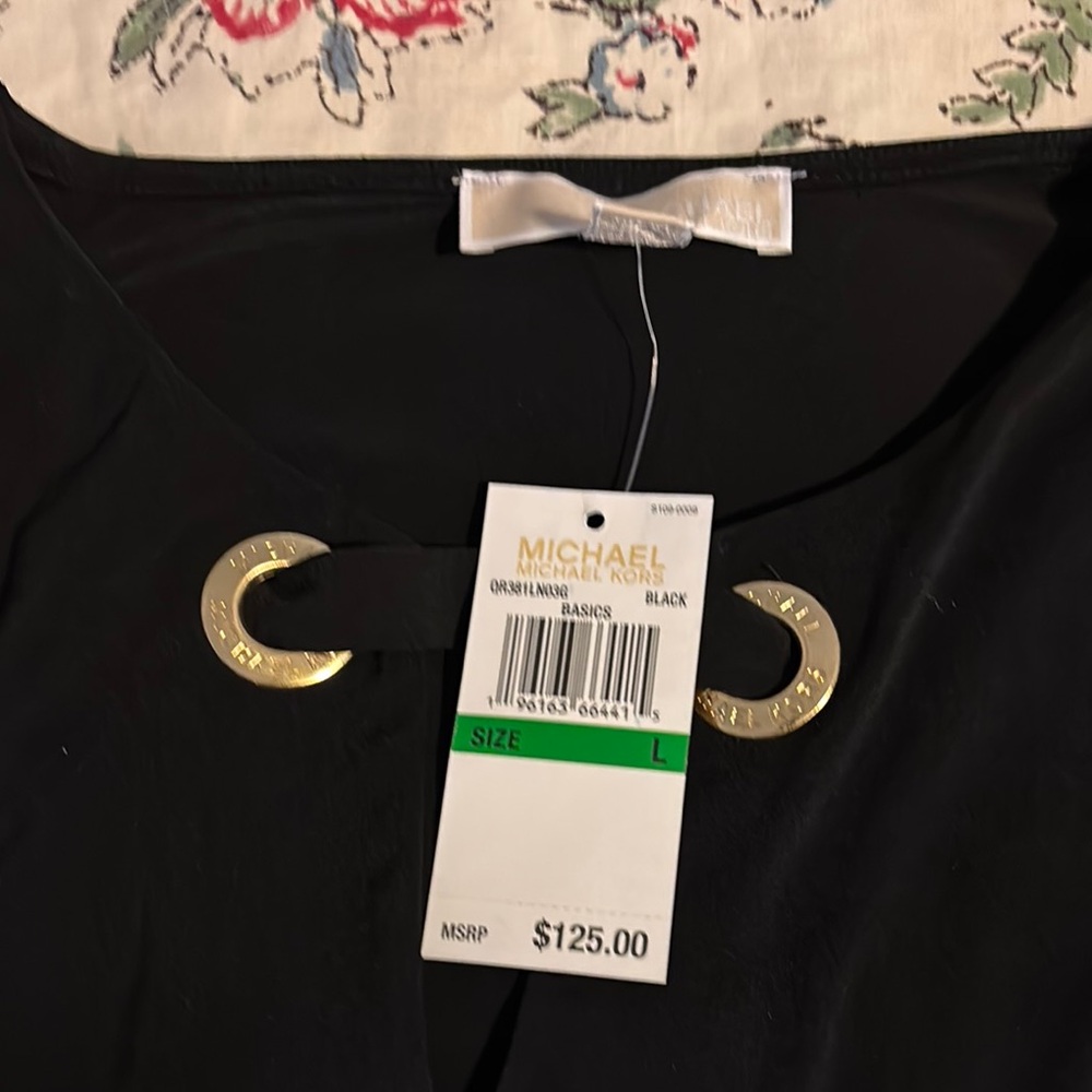 Michael Kors Black Dress with Gold Accents